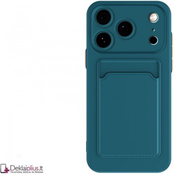 Guminis dėklas su kišenėle - žalias (Apple Iphone 17 Pro/Iphone 18 Pro)